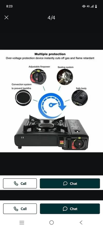 portable stove 2 in 1 with cylinders Ghar ki gass pe b chalta h