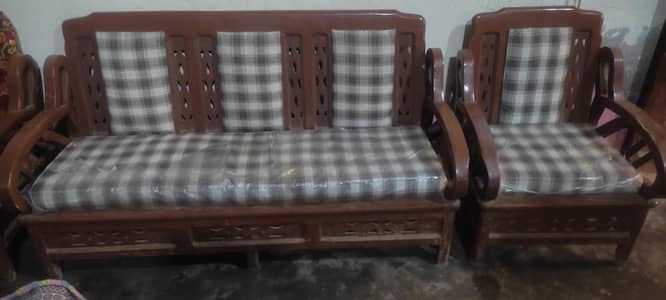 wood sofa set