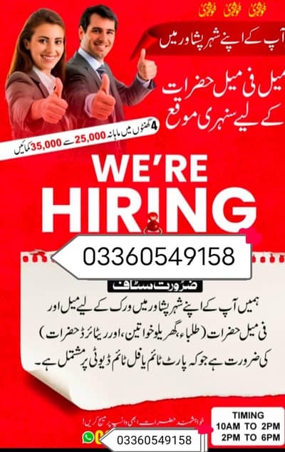 office work male and female required