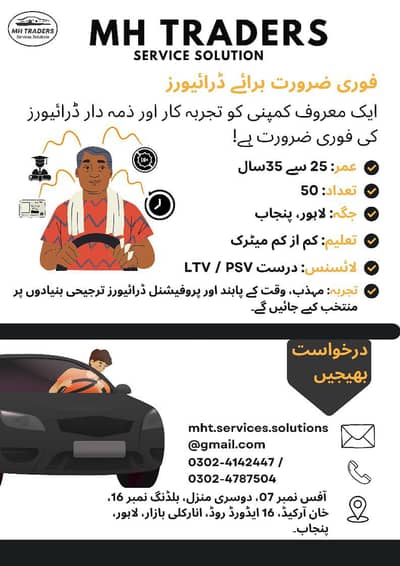 Driver Required For sectriate and civil sectriate