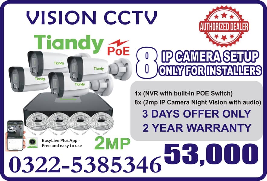 8 camera IP Tiandy Setup 0