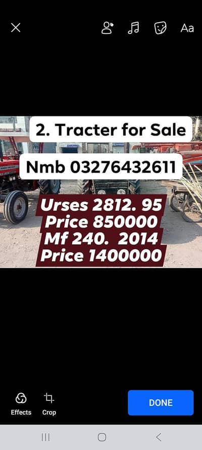 Tracters for sale. . . . .