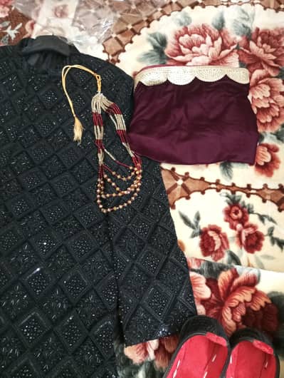 black Walvet sherwani