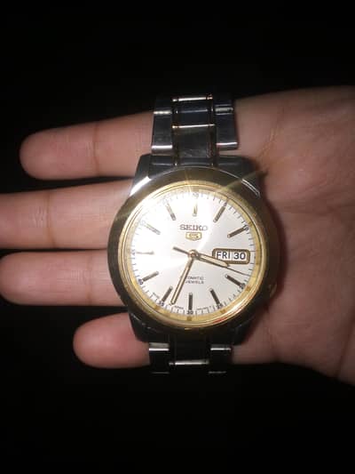 Seiko 5 watch real made in Japan golden