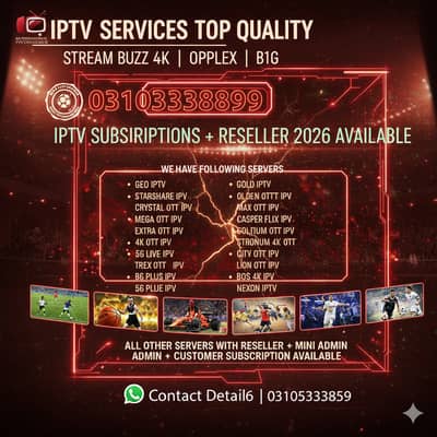IPTV 4K SUPPORTED | ALL SPORTS AVAILABLE BEST PERFORMANCE 0310333889