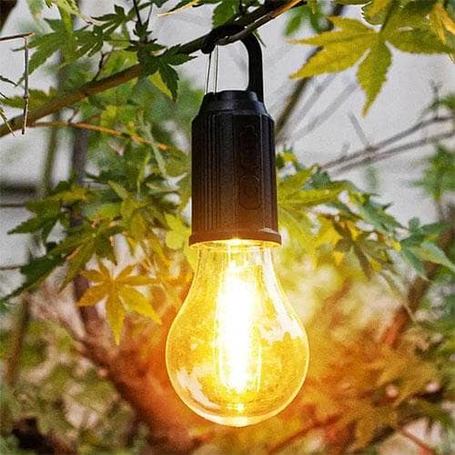 Rechargeable LED Lamp Bulb, Emergency Camping Lights with Clip Hook, Mini Portable Camping Light, Portable Camping Lantern with Hook, Outdoor LED String Bulb, Waterproof Type C Charging Camping Lantern