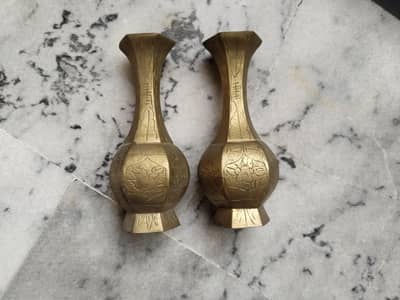 Pair of vintage brass vases