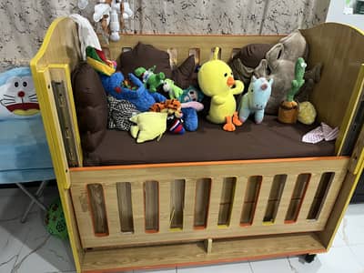 Baby cot with almost new mattress