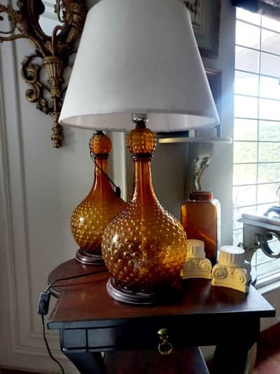 Amber  lamp pair