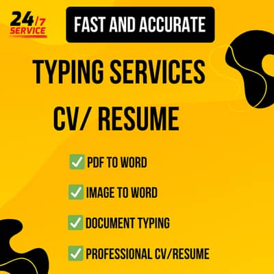 Urdu & English Typing Services + CV / Resume Maker – Fast & Profession
