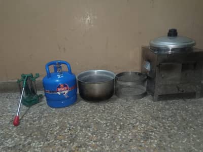 Kitchen Gas Setup – 2KG Gas Cylinder, Chulha & Bartan (Complete Set)