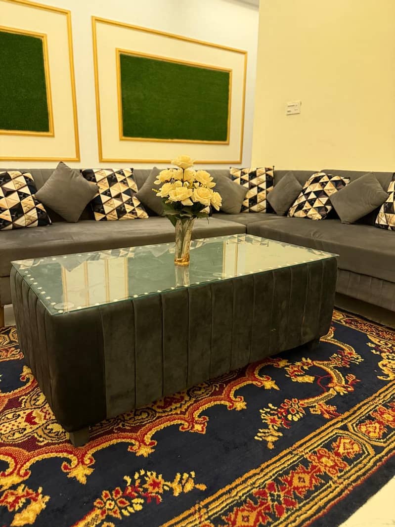 L shape sofa with table, Sofa set 2