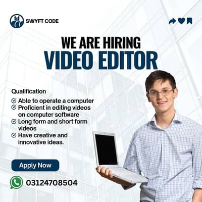 Video editor required in Bahria Town Lahore