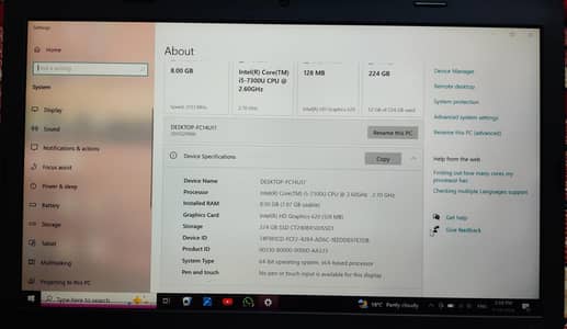 Lenovo i5 7th Gen Laptop | 8GB RAM | 224GB SSD | Good Battery