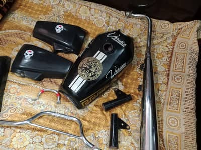 Honda 125 Kay tanki tapy handle or Honda ki seat grip 110 ka silencer