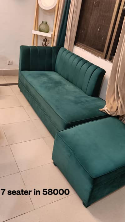 7 seater L shape sofa ,tea trolley