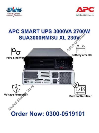 APC SMART UPS 3KVA XL SUA3000RMI3U 230V