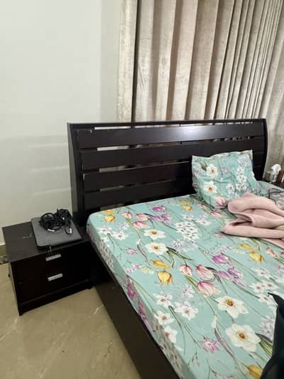 King size Bed with side tables and dressing table
