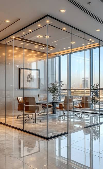 glass partition//gypsum board partition//office partition with glass