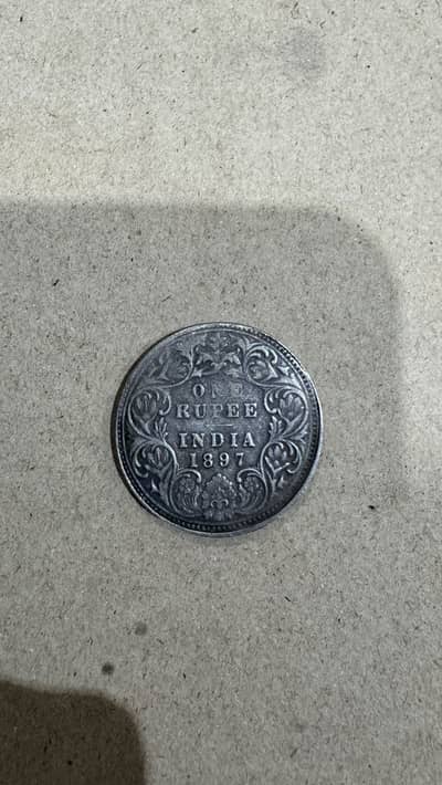 Old coin 1897 victoria empress 1 rps pure silver