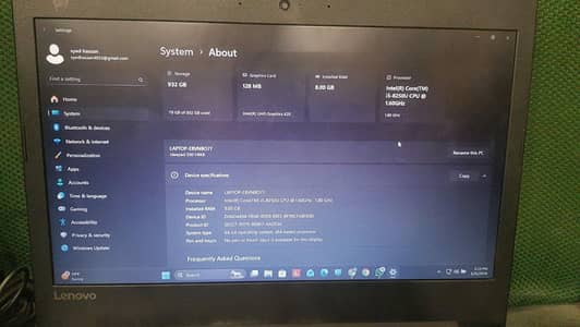 Lenovo i 5 8th gen  1 month use laptop. condition new no any fault
