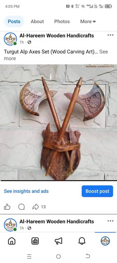 Turgut Alp Axes set ( wood carving Art)