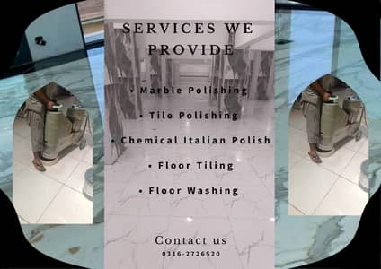 Mable chemical polish and italian polish and tile washing