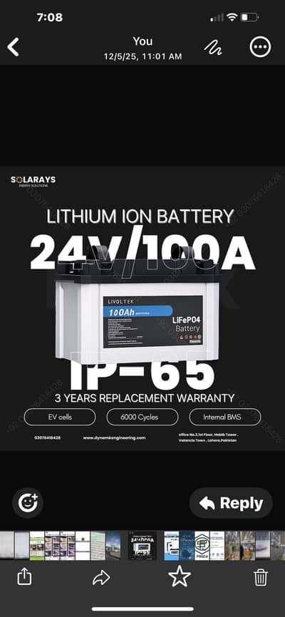 Livoltek lithium Battery 24V/100A