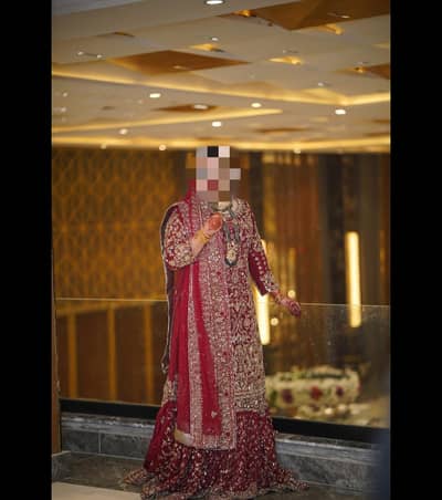 Bridal Farshi lehnga Maroon Color