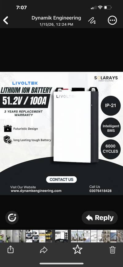 Livoltek lithium battery 51.2 V /100A