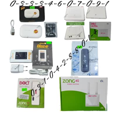 Jazz 4G Wifi Cloud Device/ ZONG 4G Wifi Bolt+Device LAN PORT ROUTER