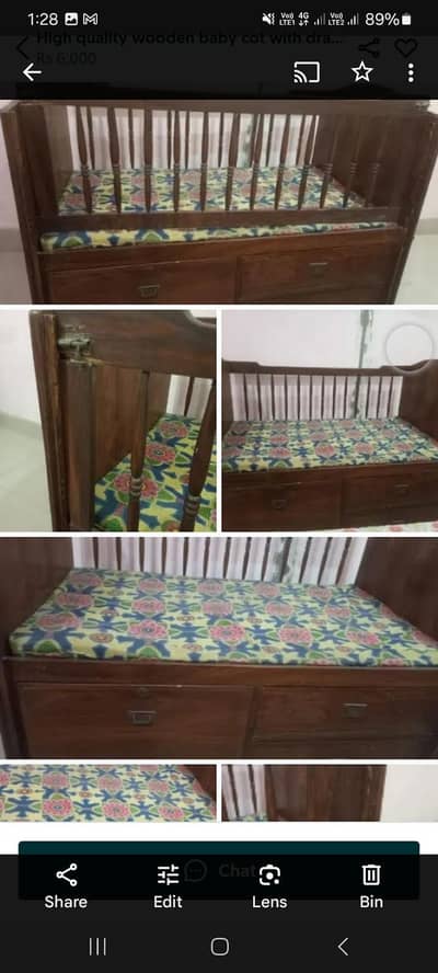 wooden baby cot