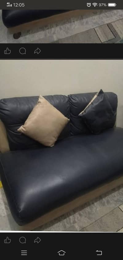 9 seater sofa set navy blue and Fawn