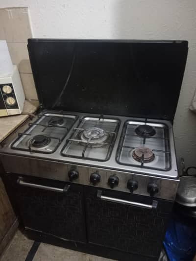National 5 Burner Stove With cabinet