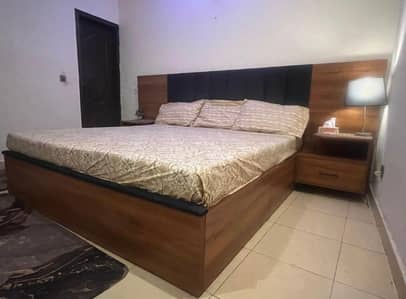 complete Woden bed set with dressing table and mirror 