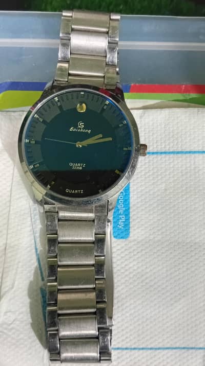 2 watches (1 silver chain and 1 double colour strap watch)