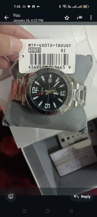original Casio men  model # MTP-VD01D-1BVUDF brand new