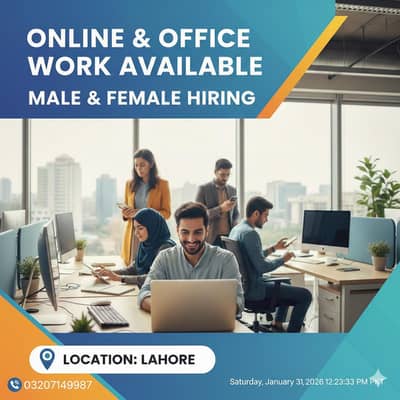 online work and office work for male and female