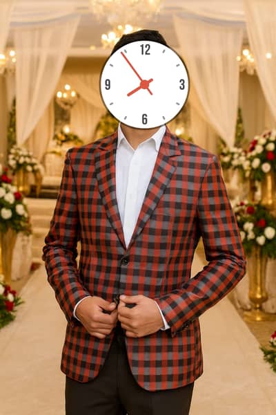 Men’s Checkered Blazer Coat – Wedding & Formal Wear