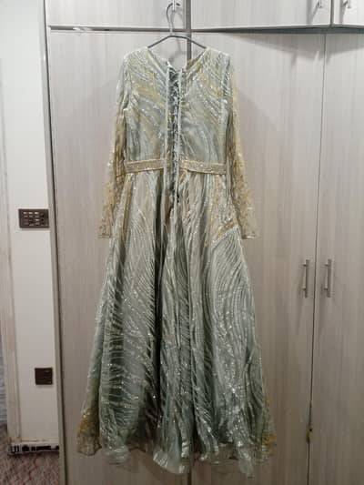 Elegant Grey Embellished Maxi Dress – Party / Formal Wear