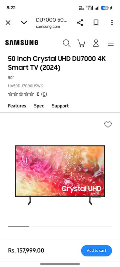 Samsung du7000 led brand new condition