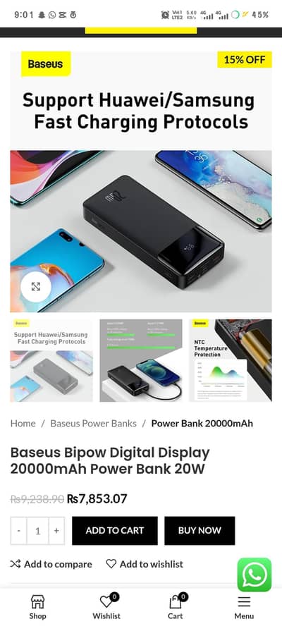 Baseus 22W 20000 Mah