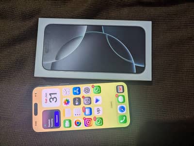 iPhone 16 Pro Max 256GB White Titanium 98% Battery Warranty June 2026