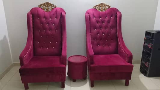 High Back Chairs with table