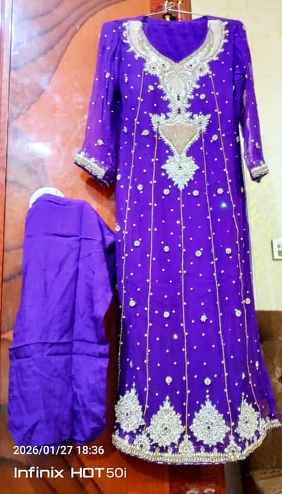 handwork chiffon dress/wedding wear