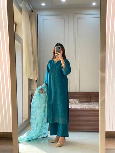 Deep Zink Embroidered 3PC Stich Suite | HU 24