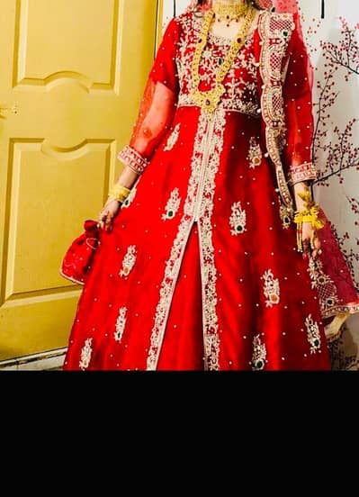 walima barat  lehangha red colour one time used
