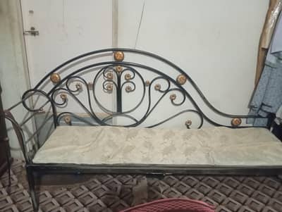 3 seater iron couch along with iron stool
