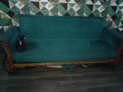 SOFA BEDS GREEN VELVET