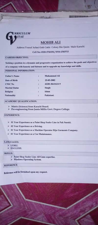 main driver hun mujhe Job ki need hai